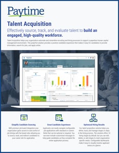 Paytime - Talent Acquisition Product Profile