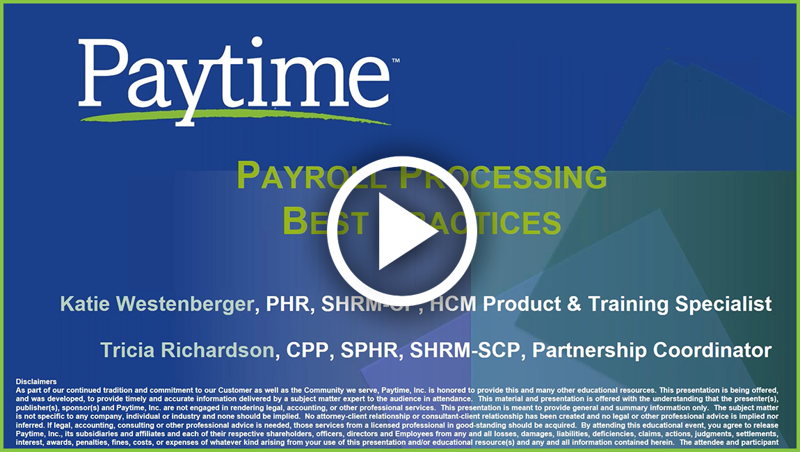 Payroll Processing Best Practices webinar cover