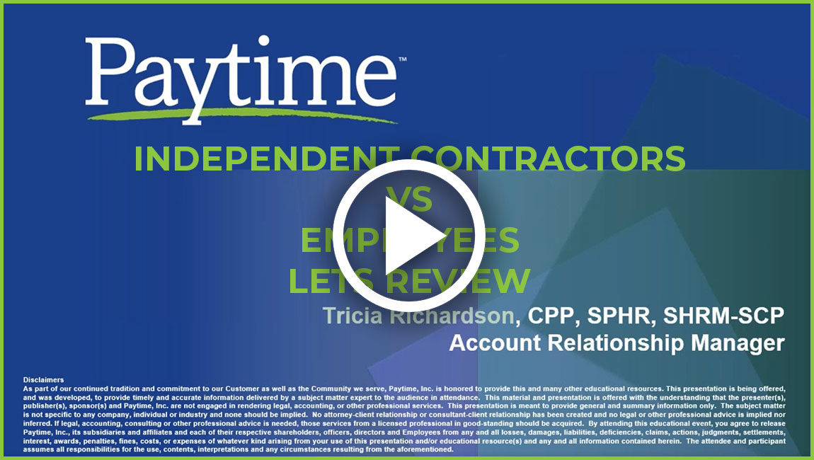 Independent Contracts vs. Employees Webinar